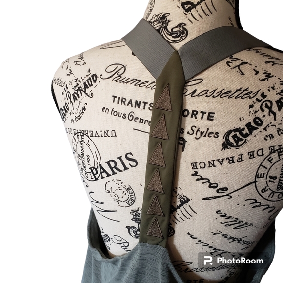 Prana womens Y tank top triangle Embroidered strap raw hem yoga size Small - Picture 5 of 9